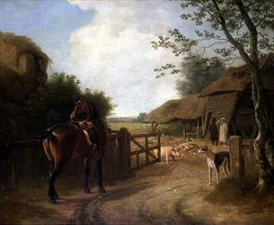 Daniel Beale auf seinem Bauernhof in Edmonton mit seinem Lieblingspferd