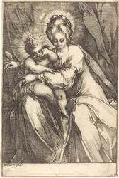 Die Jungfrau und das Kind mit einer Rose, ca. 1616-1617
