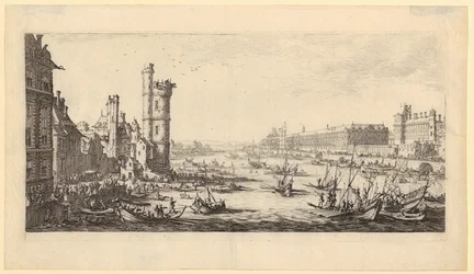 Ansicht des Louvres, Blatt 1 der Folge "Die zwei großen Paris-Ansichten"