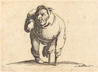 Krüppel mit Krücke und Holzbein