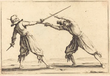 Duell mit Schwertern und Dolchen