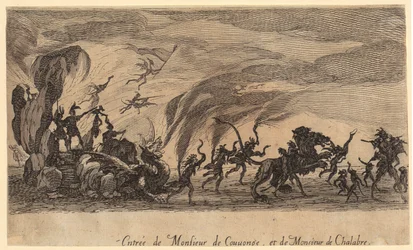 Einzug von Monsieur de Couvonge und von Monsieur de Chalabre, Blatt 5 der Folge "Das Turnier"