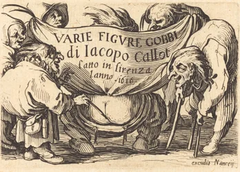 Frontispiz für "Varie Figure Gobbi" ("Verschiedene Bucklige Figuren")