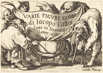 Frontispiz für "Varie Figure Gobbi" (Verschiedene Bucklige Figuren)