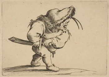 Der Mann, der sich darauf vorbereitet, sein Schwert zu ziehen, aus Varie Fig..., 1616-22