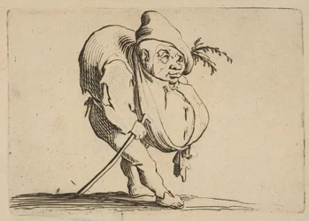 Der Bucklige mit einem Stock, aus Varie Figure Gobbi, 1616-22