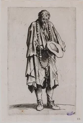 Die Bettler, Der Bettler mit dem Rosenkranz. Elftes Blatt einer Folge von 25 Blättern (Lieure 489, Meaume 695)