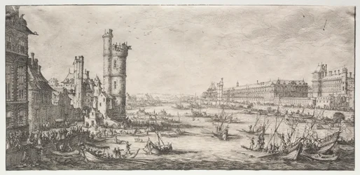 Die zwei großen Ansichten von Paris: Ansicht des Louvre, 1628-1630