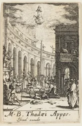 Martyrium des Heiligen Thaddäus, Tafel zwölf aus Die Martyrien der Apostel
