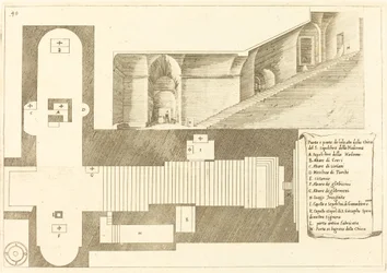 Plan und Teil der Erhebung der Kirche des Heiligen Grabes der Madonna
