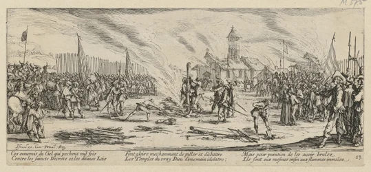Scheiterhaufen, Blatt 13 der Folge "Grauen des Krieges"