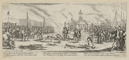 Scheiterhaufen, Blatt 13 der Folge „Grauen des Krieges“
