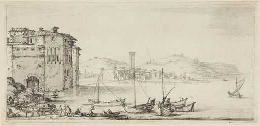 Schiffe werden beladen, aus der Serie Diverse Vedute Designate in Fiorenza (Verschiedene in Florenz entworfene Landschaften)