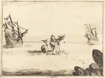 Sirene zwischen zwei Schiffen