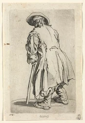 Die Bettler: Alter Bettler auf einer einzigen Krücke, ca. 1623