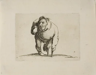 Der Krüppel mit einer Krücke und einem Holzbein, aus Varie Figure Gobbi