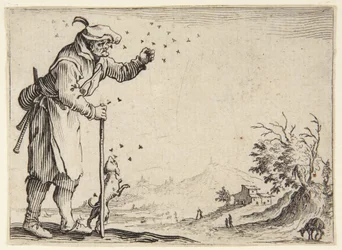Der von Bienen angegriffene Bauer
