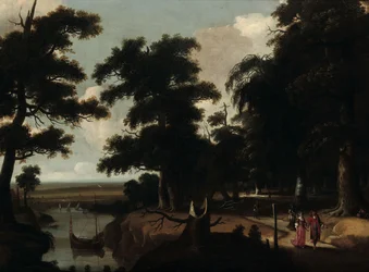 Waldlandschaft in der Nähe eines Flusses