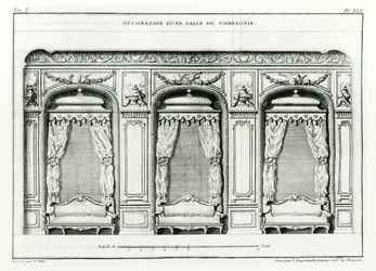 Ein elegantes Pariser Wohnzimmer, frühes 1770 aus Cours d