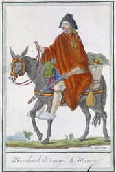 Orangenhändler aus Murcia (oder Murcia, Spanien) - in „Enzyklopädie der Reisen“ von Grasset St Sauveur, ed. 1796