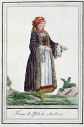 Frau von der Insel Santorini