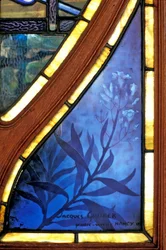 Nancy (Abteilung 54), Jugendstil, Handelskammer, Glasfenster von Jacques Gruber (1870-1936) - Signatur