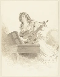 Dame mit einer Gitarre