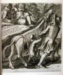 Illustration von Fabeln von Jean de La Fontaine (Gravur)