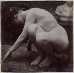 Studie eines weiblichen Aktmodells, von der Seite gesehen, im Atelier von Jacques de Lalaing, Vorstudie für ein Element für einen Brunnen im Musée des Beaux-Arts, Doornik und für einen kreisförmigen Brunnen