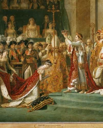 Krönung Napoleons I., Kaiserin Joséphine kniet vor Napoleon ...