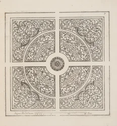 Entwurf für Parterre, aus Theatre des Plans et Jardinages, veröffentlicht 1652 (Gravur)