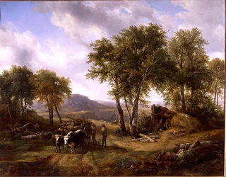 Holzfäller verlassen den Wald bei Millau, 1832