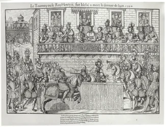 Turnier, bei dem Henri II. eine tödliche Wunde erhielt, 30. Juni 1559
