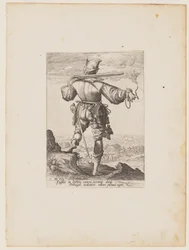 Helmtragender Musketier, aus Offiziere und Soldaten der Leibgarde von Kaiser Rudolf II.