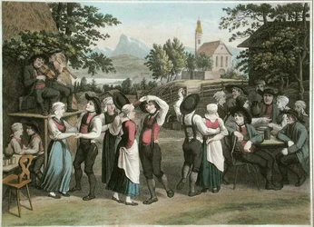 Österreichischer Dorftanz, Illustration aus 