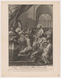 Heiliger Bernhard von Clairvaux vor Papst Innozenz II