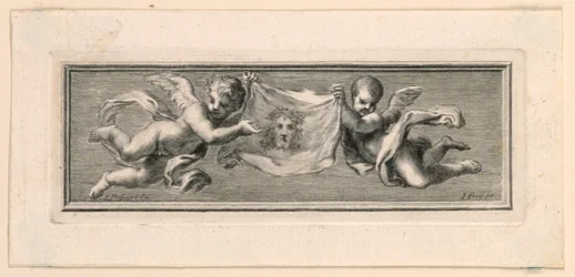 Vignetten mit Engeln und Leidenswerkzeugen