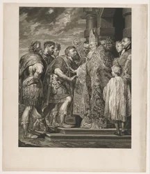 Hl. Ambrosius verweigert Kaiser Theodosius den Zutritt zur Kirche in Mailand