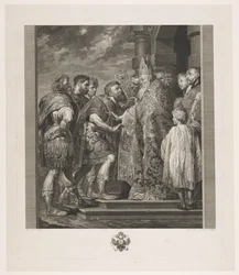 Der heilige Ambrosius verweigert Kaiser Theodosius den Zugang zur Kirche in Mailand