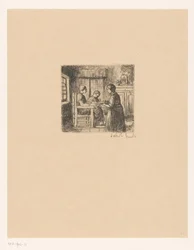 Interieur mit drei Menschen