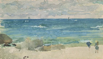 Strandszene mit zwei Figuren