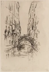 Gondel unter einer Brücke, 1879-1880