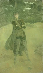 Notiz in Grün und Braun: Orlando in Coombe, c.1884-85