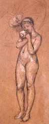 Akt mit Sonnenschirm, ca. 1868