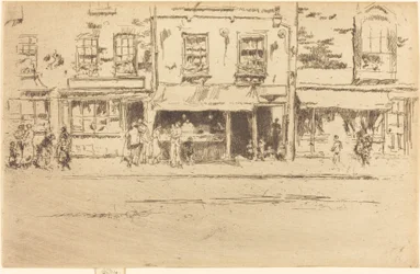 Der Fischladen, belebtes Chelsea, 1887