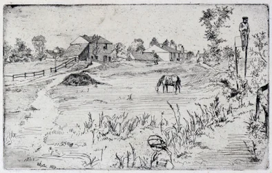 Die Landschaft mit dem Pferd