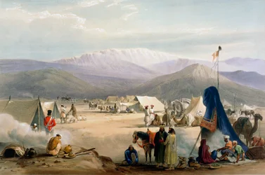 Britisches Armeelager in Dadur am Eingang zum Bolan-Pass, Erster Anglo-Afghanischer Krieg, 1838-1842