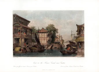 Szene am Honan-Kanal, nahe Kanton, China