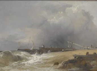 Littlehampton Pier an der Küste von Sussex, ca. 1842