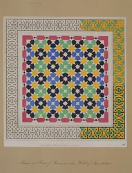 Mosaik im Sockel der Nische in der Halle der zwei Schwestern, Alhambra, aus 